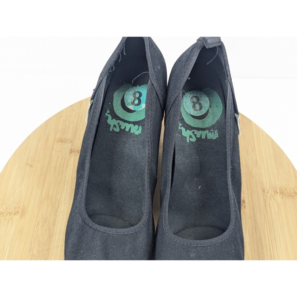 Teva Wedge Heel Womens 8 Peep Toe Slip On Black Mush Promenade Canvas - Picture 8 of 11